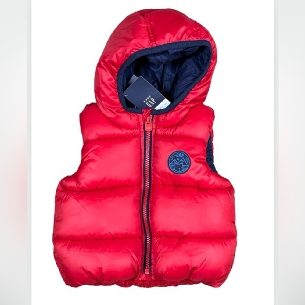 NWT Baby GAP Red Cold Control Max Puffer Vest 6-12 Months Jacket Boy Kids